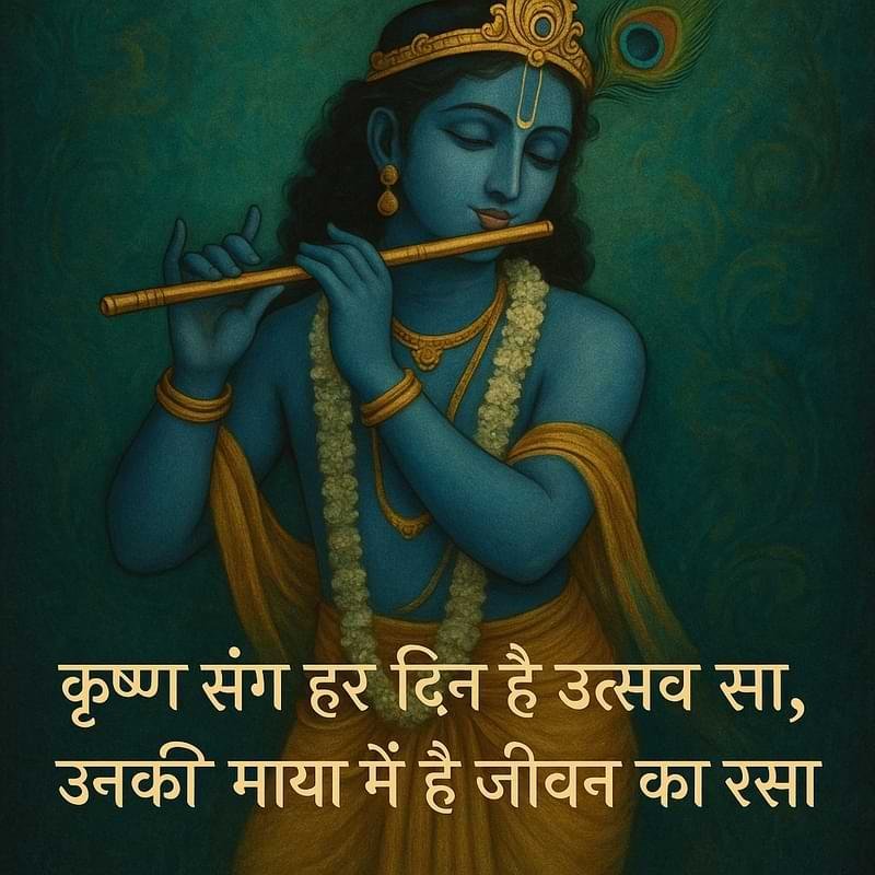 “कृष्ण संग हर दिन है उत्सव सा, उनकी माया में है जीवन का रस सारा।”