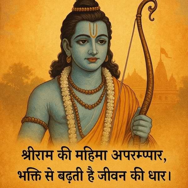 “श्रीराम की महिमा अपरम्पार, भक्ति से बढ़ती है जीवन की धार।”