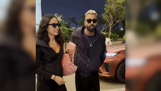Hardik Pandya Spotted with Mahieka Sharma at Mumbai Airport